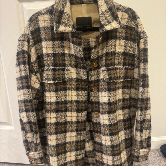 Banana Republic Jackets & Blazers - Banana Republic Brown and Cream Plaid Jacket